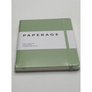 Paperage Lined Notebook Sage Green Hardcover 160 Pages 5.6x8 Journal 100gsm